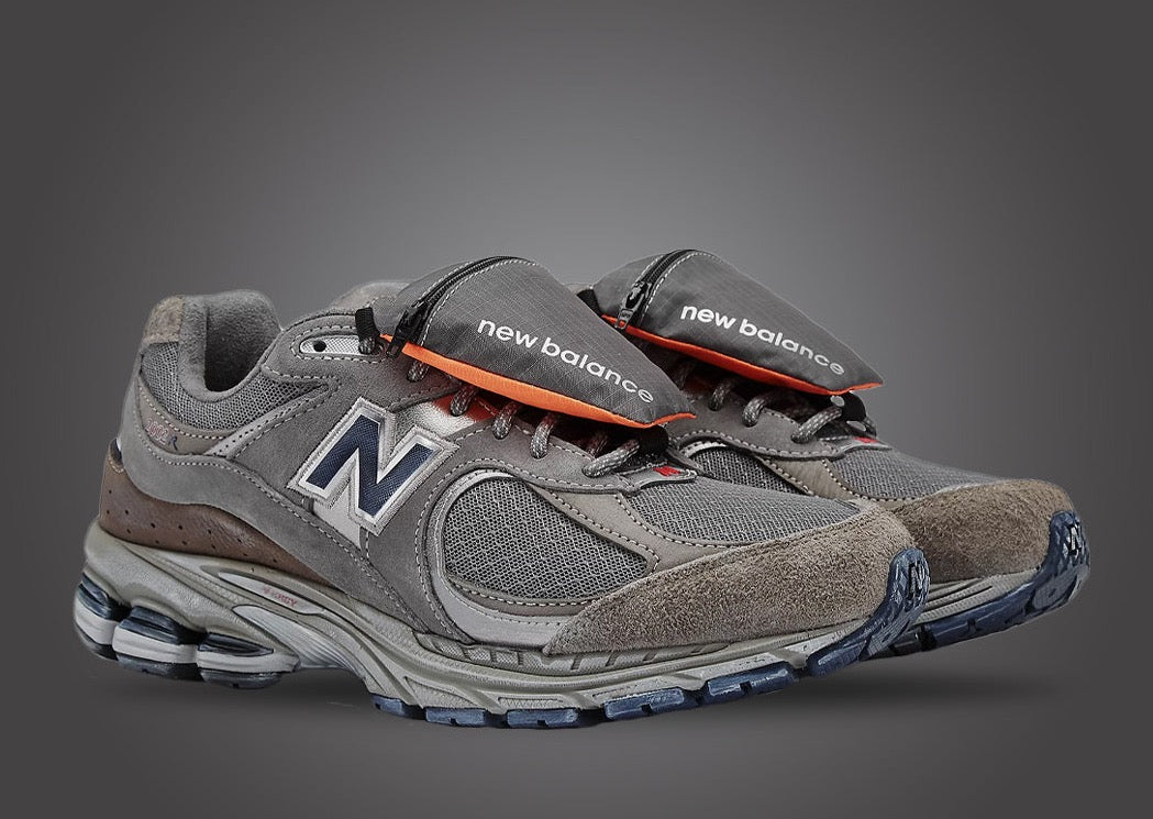 New Balance 2002R Grey Brown Pouch