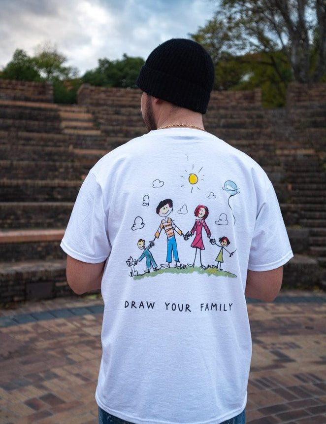 T-shirt - "Draw your family" Blanc 