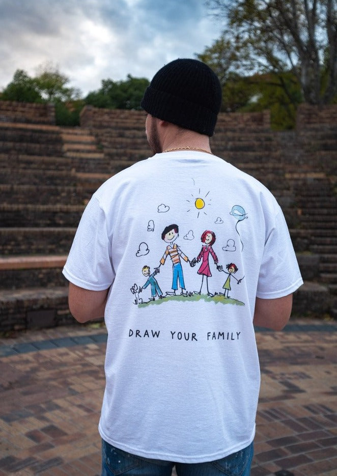 T-shirt - "Draw your family" Blanc 