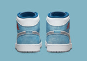 Jordan 1 Mid French Blue Fire Red