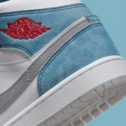Jordan 1 Mid French Blue Fire Red