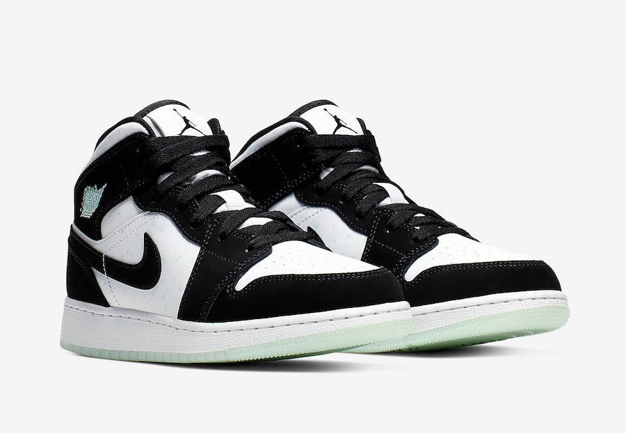 Air Jordan 1 Mid White Black Teal Tint
