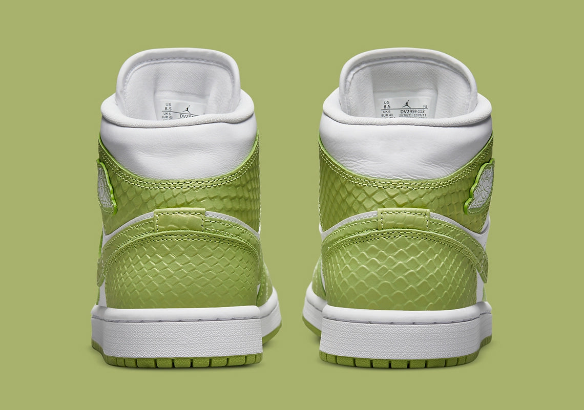 Air Jordan 1 Mid Green Python