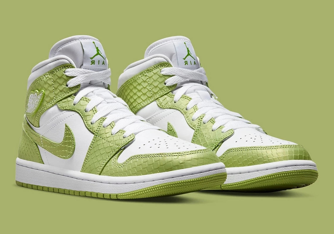 Air Jordan 1 Mid Green Python