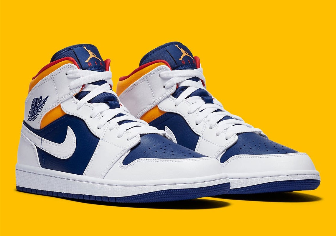 Air Jordan 1 Mid Royal Blue Laser Orange