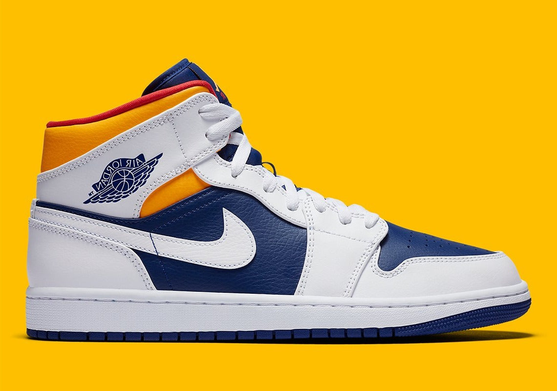 Air Jordan 1 Mid Royal Blue Laser Orange