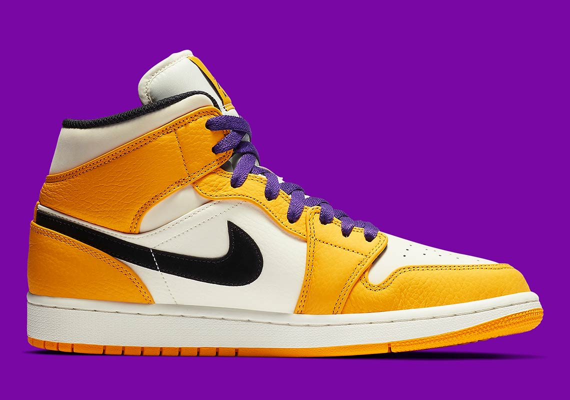 Jordan 1 lakers vu de côté