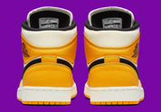 Jordan 1 lakers vu de derrière