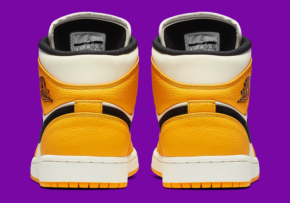 Jordan 1 lakers vu de derrière