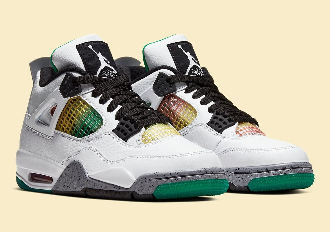 Air Jordan 4 Retro Lucid Green Rasta
