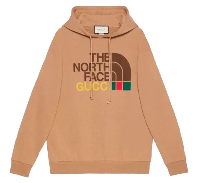 sweat à capuche Gucci x The North Face Cotton Hoodie Brown , vue de face
