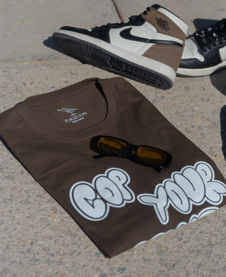T-shirt - "Cop Your Dreams" marron