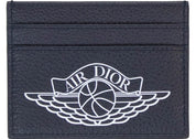 Dior x Jordan Wings Card Holder (4 Card Slot) Grey in Calfskin with Silver-tone