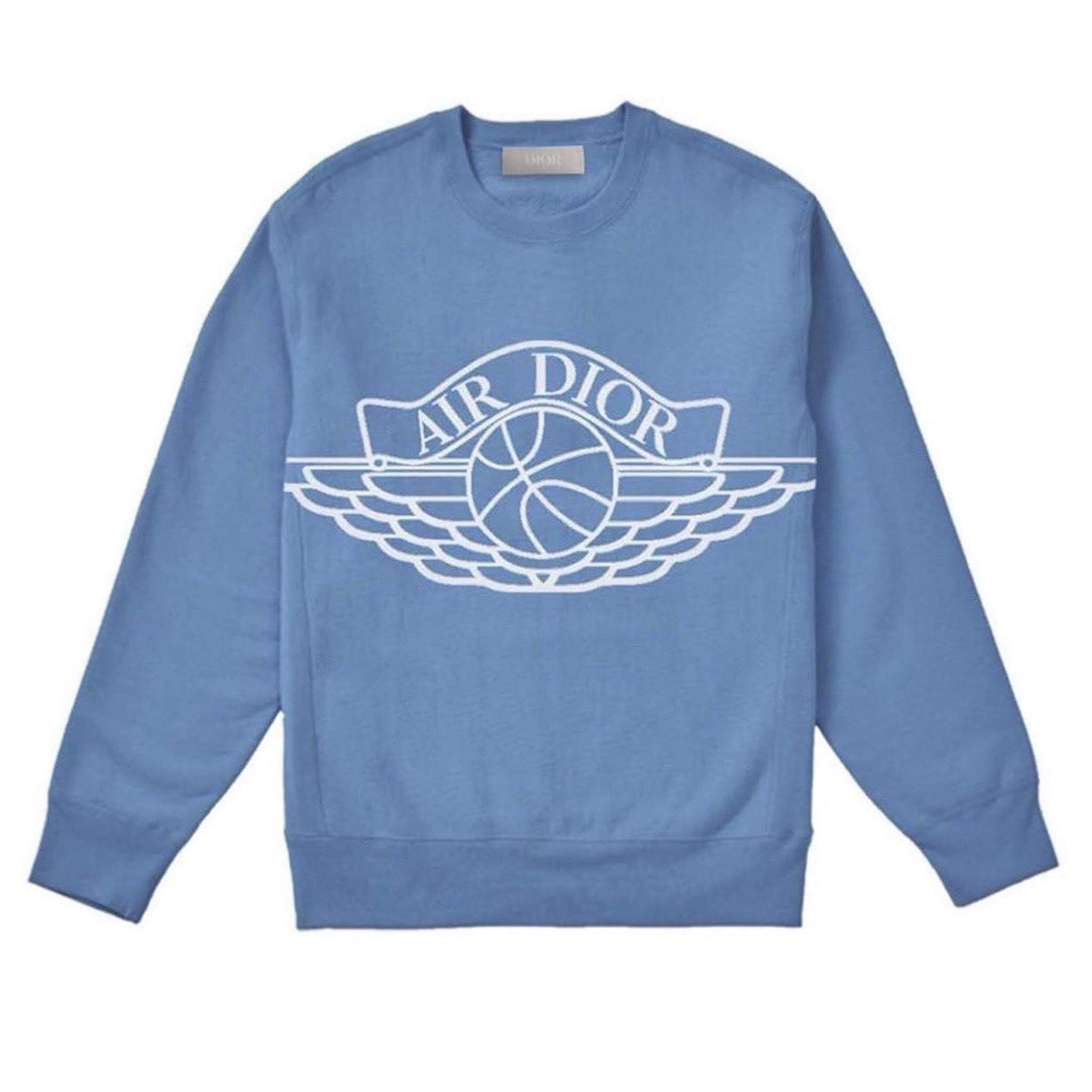 Dior x Jordan Wings Sweater Pull Bleu