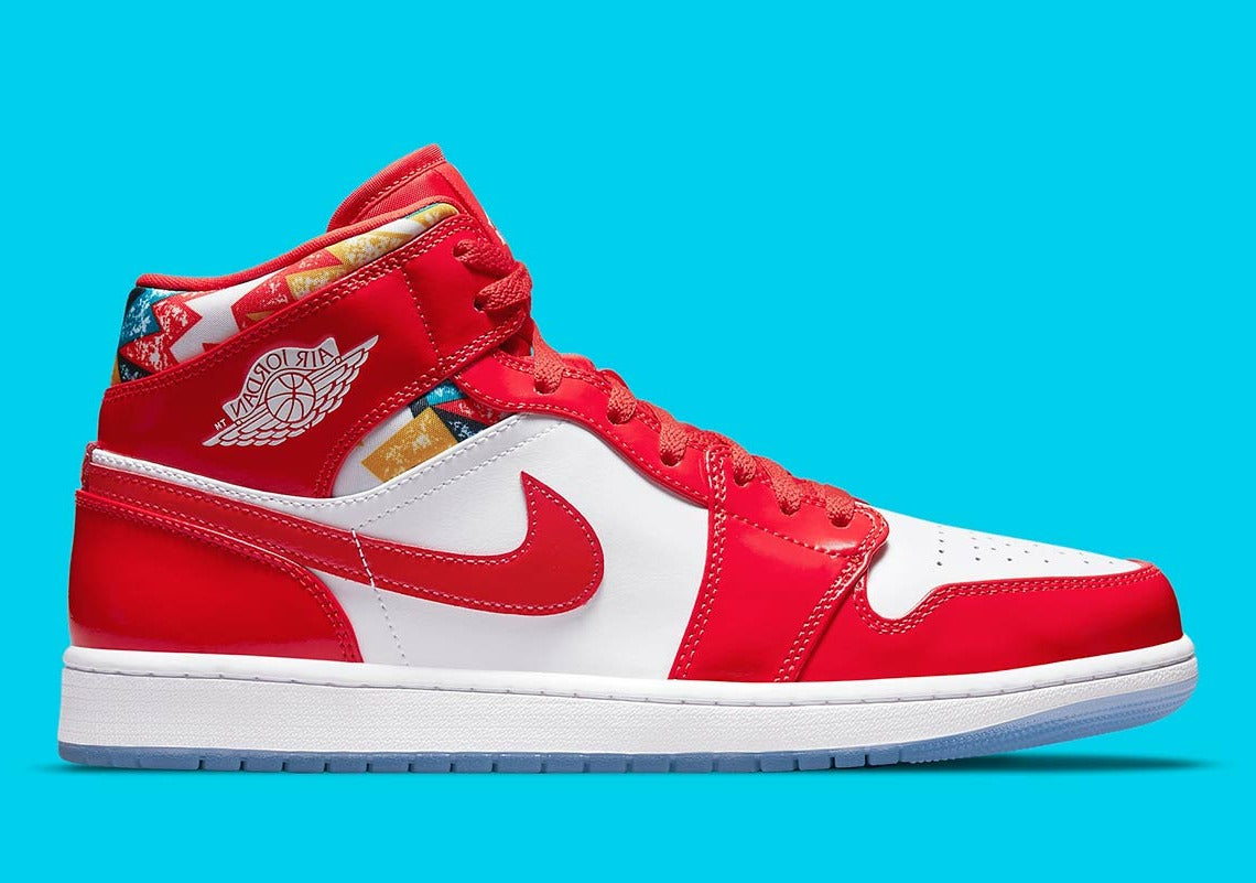 Jordan 1 Mid Barcelona Sweater Red Patent