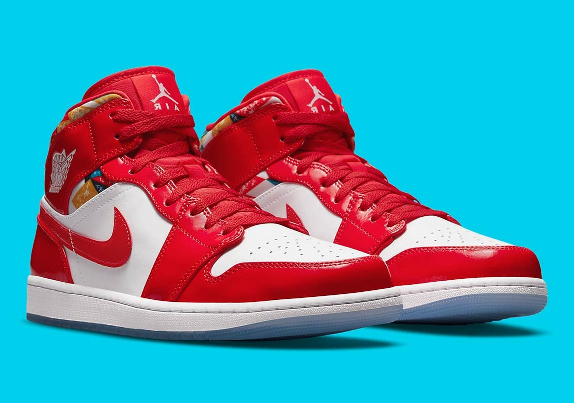 Jordan Mid Barcelona Sweater Red Patent – GlobalSneakers