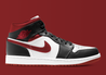 Jordan 1 Mid Gym Red Black White