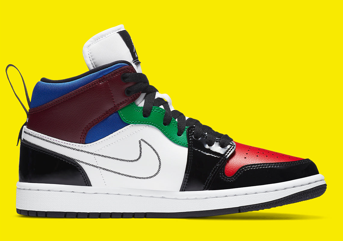 Jordan 1 Mid SE Black White Multi Color