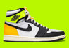 Jordan 1 Retro High White Black Volt University Gold