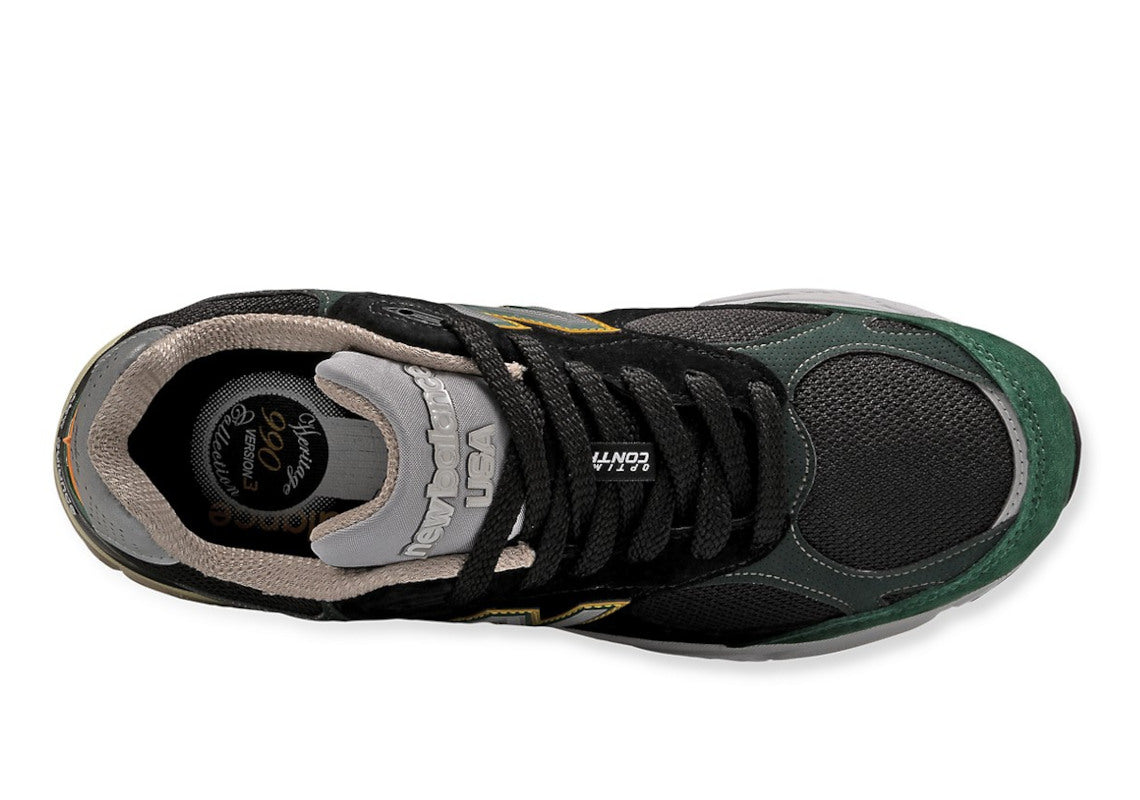 New Balance 990v3 Black Green Yellow
