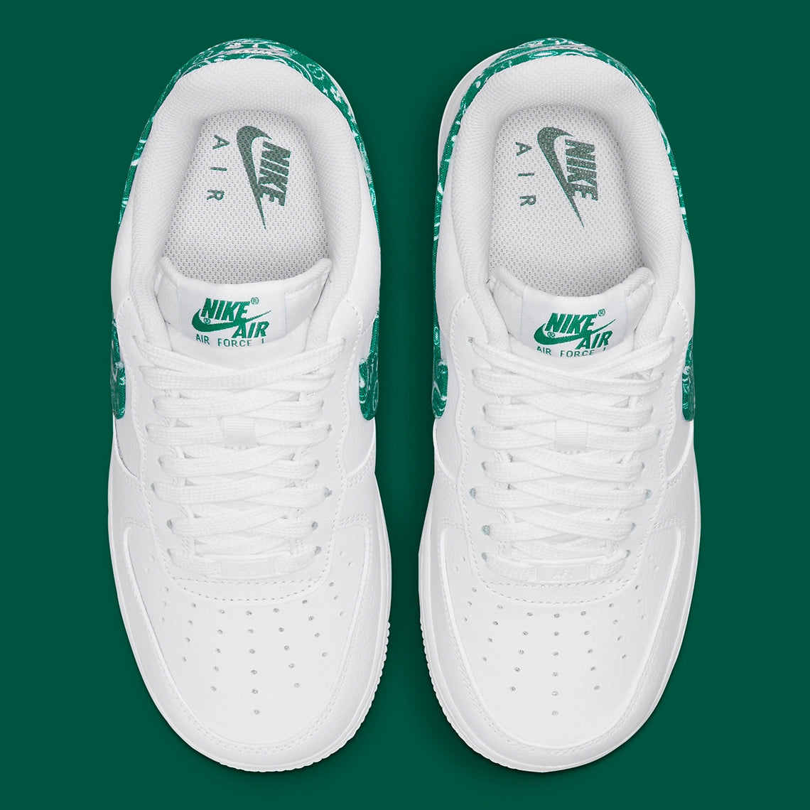 Nike Air Force 1 Low 07 Essential White Green Paisley GlobalSneakers