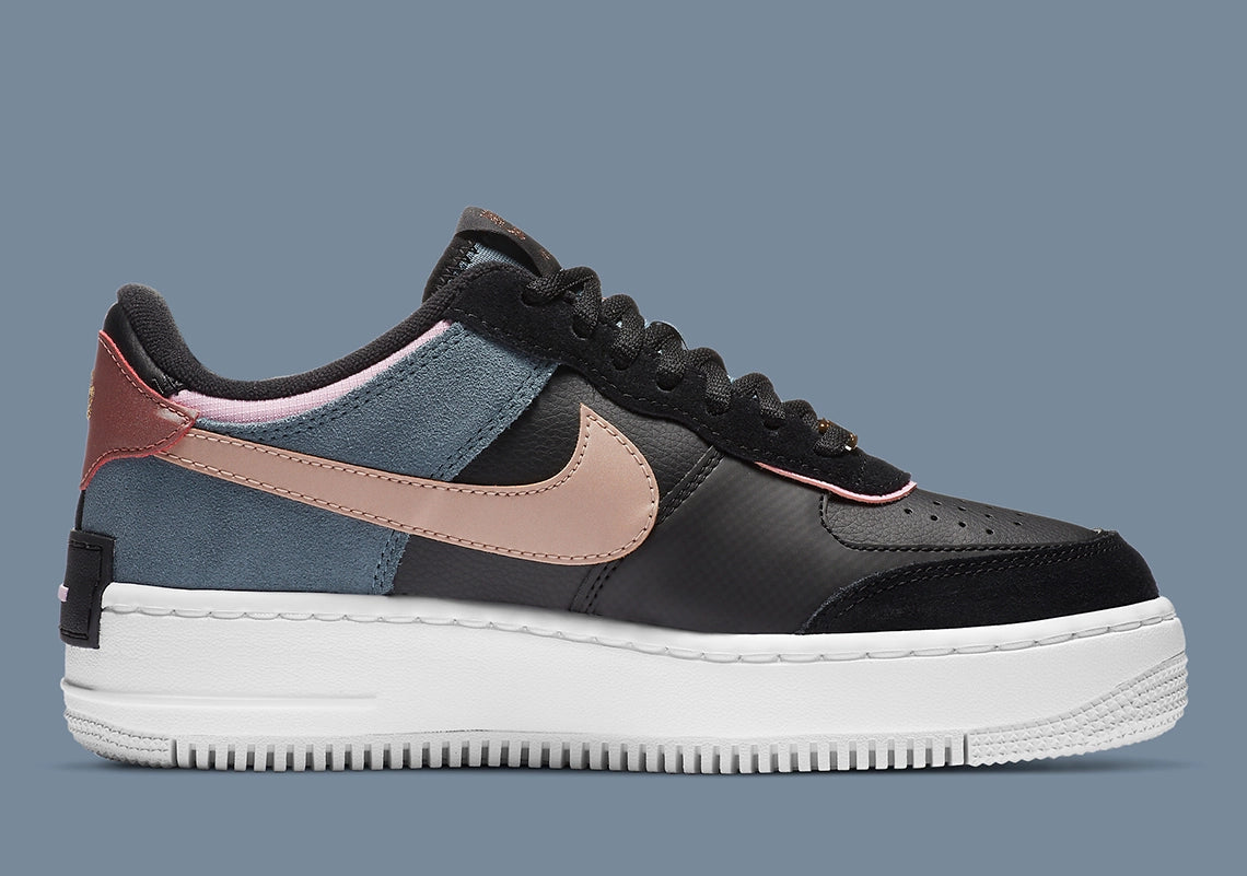 Nike Air Force 1 Shadow Black Light Arctic Pink Claystone Red