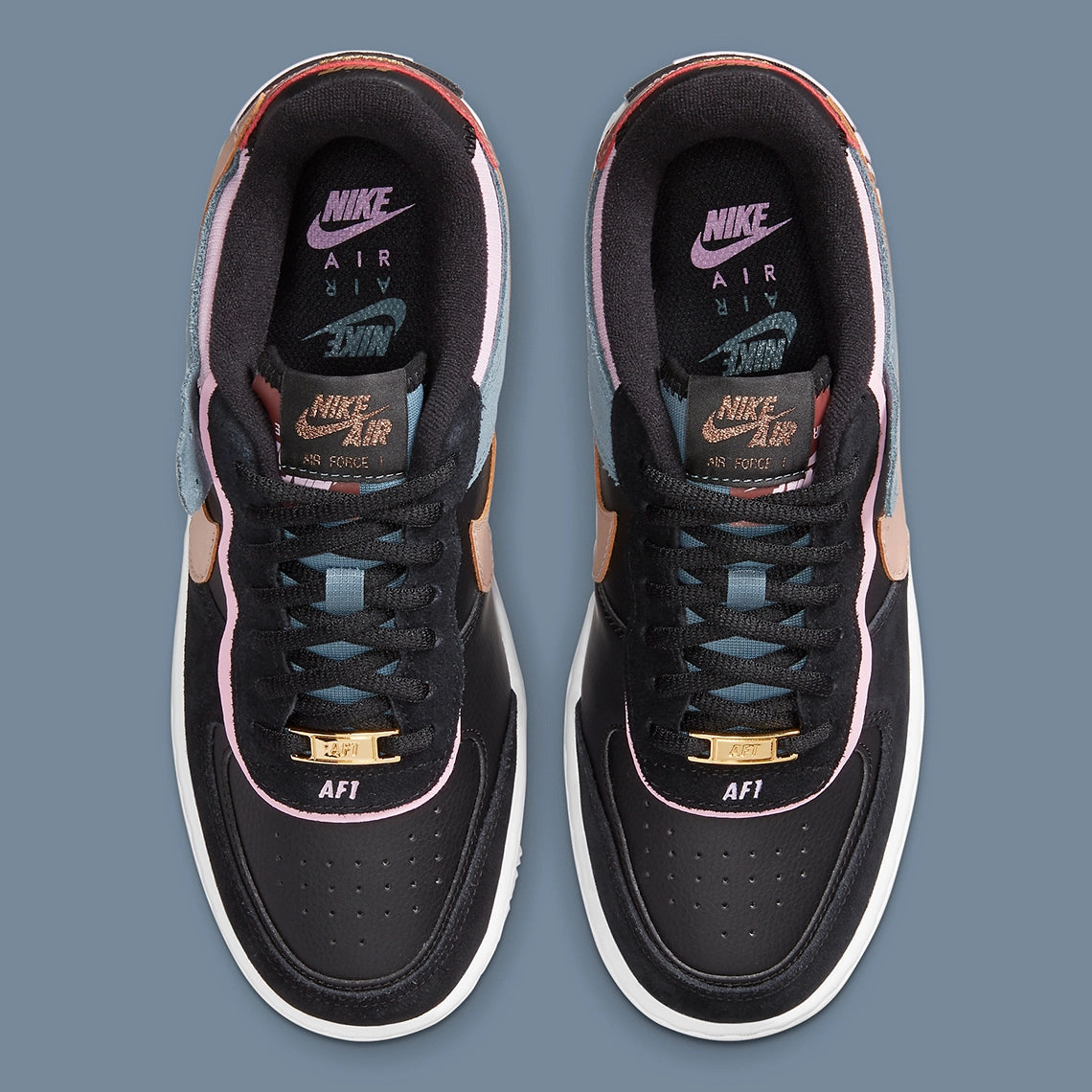 Nike Air Force 1 Shadow Black Light Arctic Pink Claystone Red GlobalSneakers