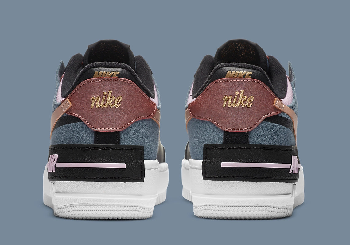 Nike Air Force 1 Shadow Black Light Arctic Pink Claystone Red