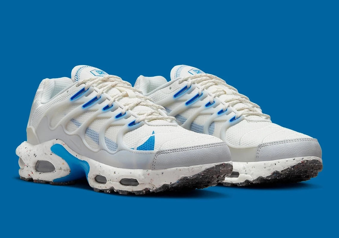 Nike Air Max Terrascape Plus White Pure Platinum Blue, TN bleu et blanc​ de profil