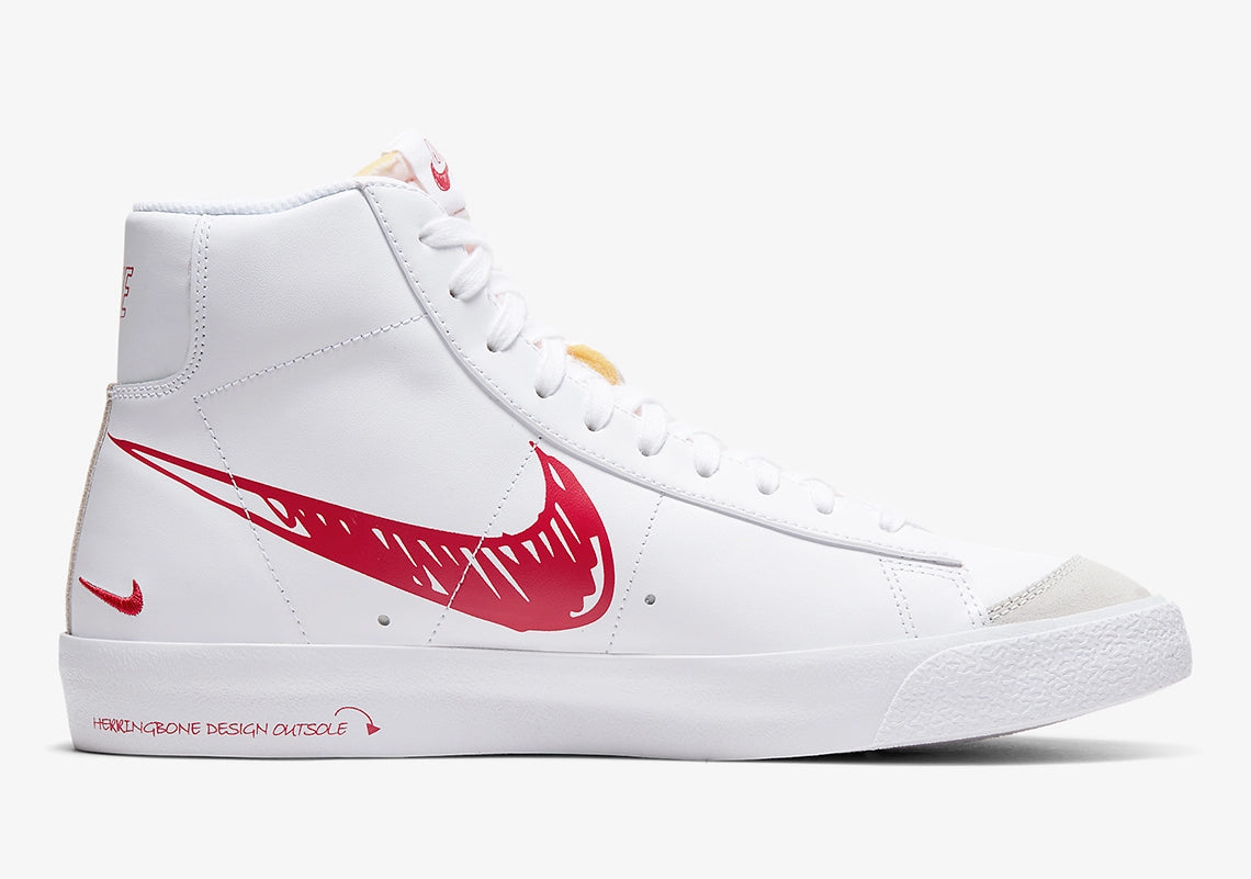 Nike - Blazer Mid 77 Sketch White Red