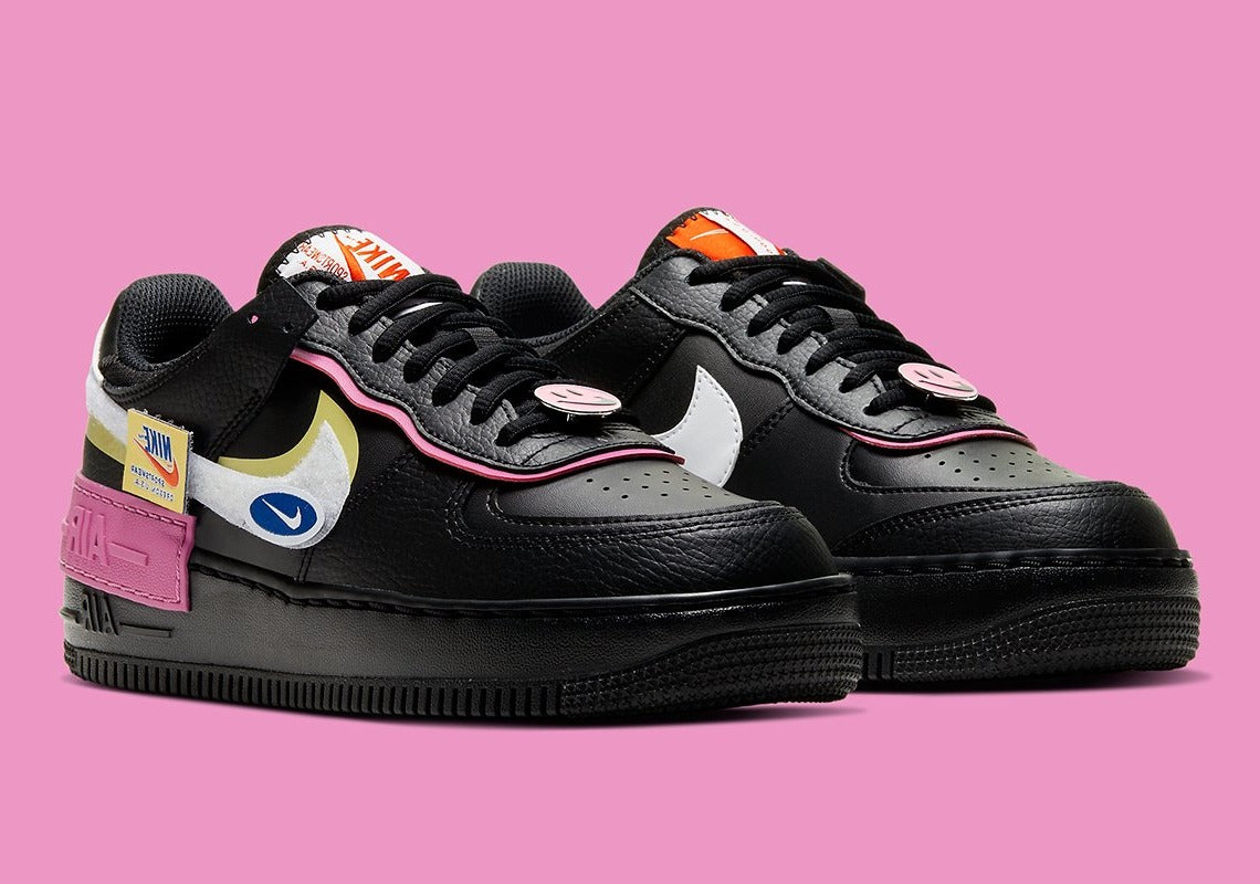 Nike Air Force 1 Shadow Removable Patches Black Pink – GlobalSneakers