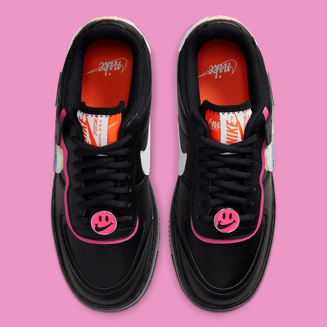 Nike Air Force 1 Shadow Removable Patches Black Pink