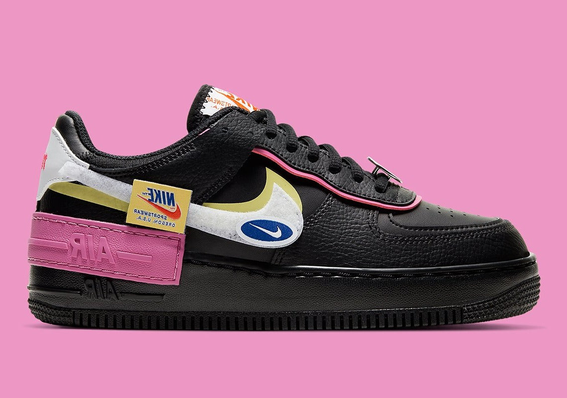 Nike Air Force 1 Shadow Removable Patches Black Pink
