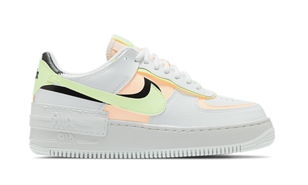 Nike Air Force 1 Shadow Summit White Barely Volt Crimson Tint