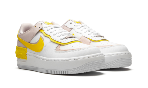 Nike Air Force 1 Shadow White Barely Rose Speed Yellow