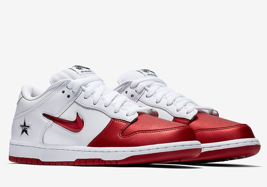 Nike SB - Dunk Low Supreme Jewel Swoosh Red