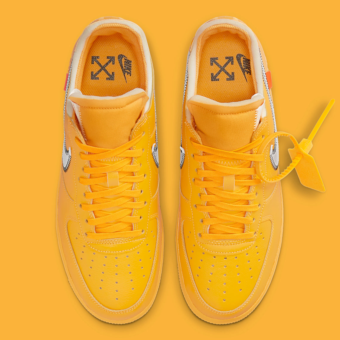 Nike Air Force Low OFF-WHITE University Gold Metallic Silver