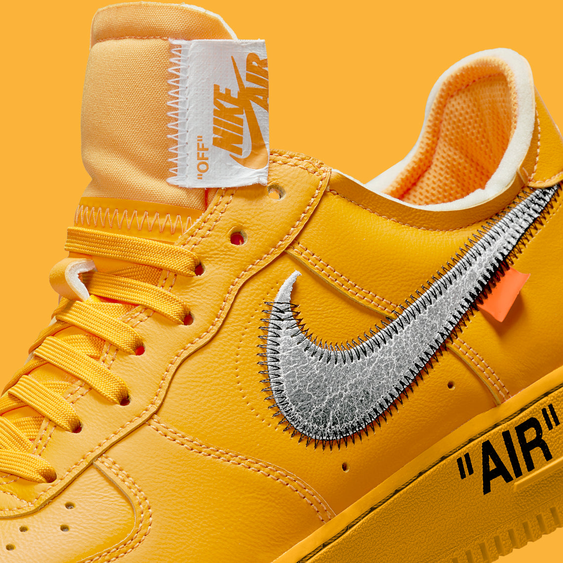 Nike Air Force 1 Low OFF-WHITE University Gold Metallic Silver