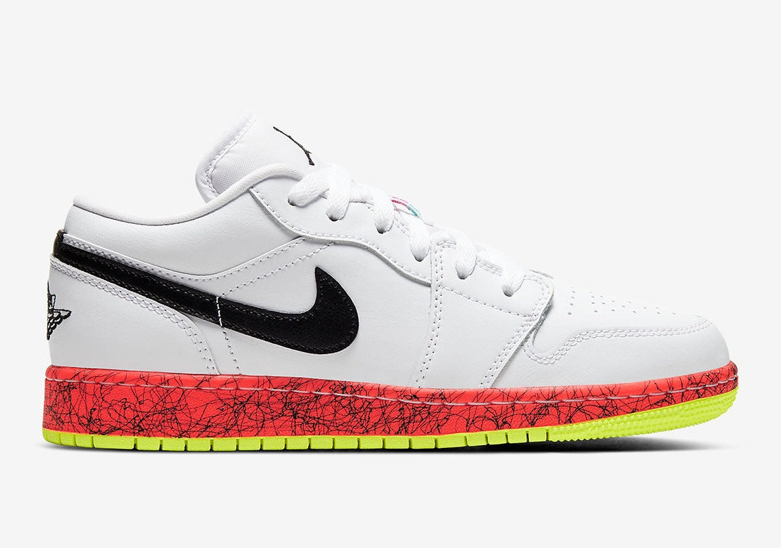 Jordan 1 Low Multi-Color Midsoles White