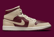 Jordan 1 Mid Split Beach Cherrywood Red