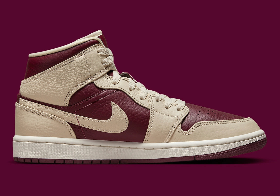 Jordan 1 Mid Split Beach Cherrywood Red