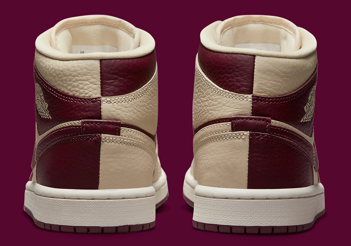 Jordan 1 Mid Split Beach Cherrywood Red
