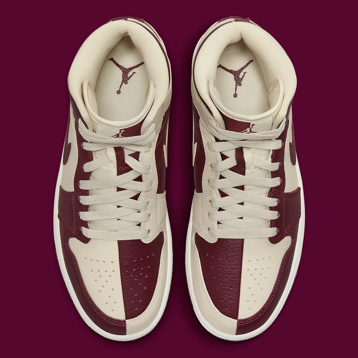 Jordan 1 Mid Split Beach Cherrywood Red