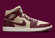 Jordan 1 Mid Split Beach Cherrywood Red