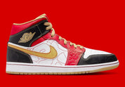 Jordan 1 Mid XQ White Black Sport Red