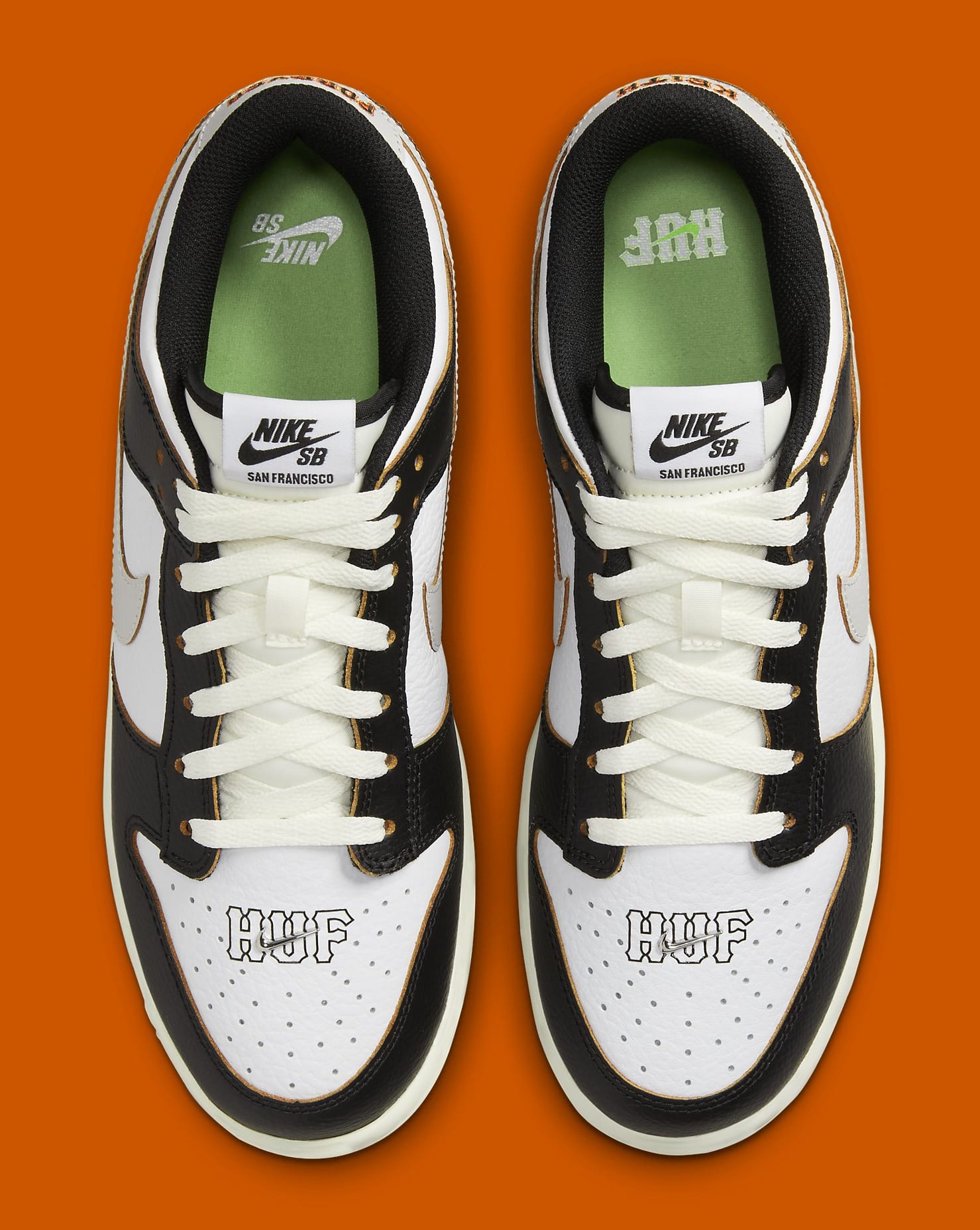 Huf x Nike sb Dunk Low San Francisco​ vu de dessus