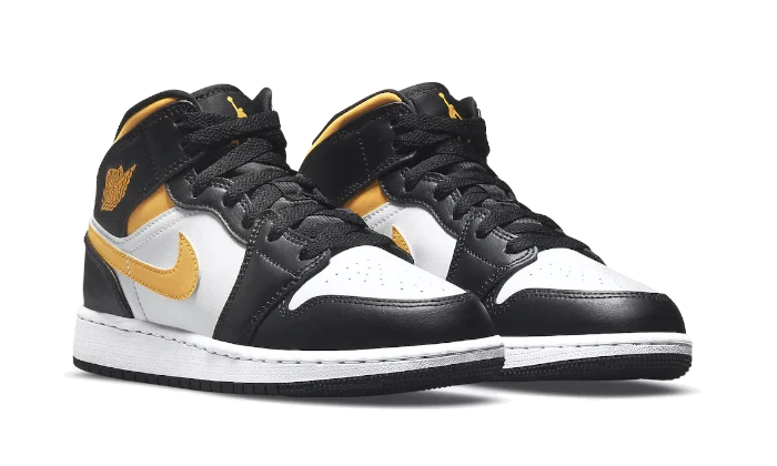 Air Jordan 1 Mid White Pollen Black
