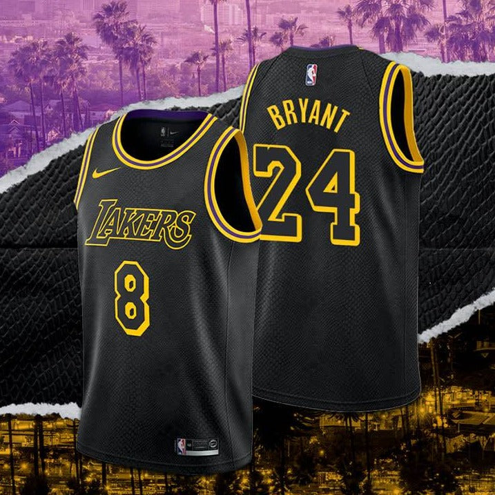 Nike Los Angeles Lakers Kobe Bryant Black Mamba City Edition Swingman Jersey Black/Gold