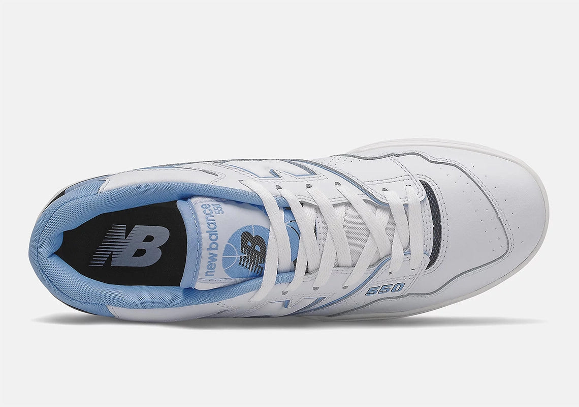 New Balance 550 Unc White University Blue