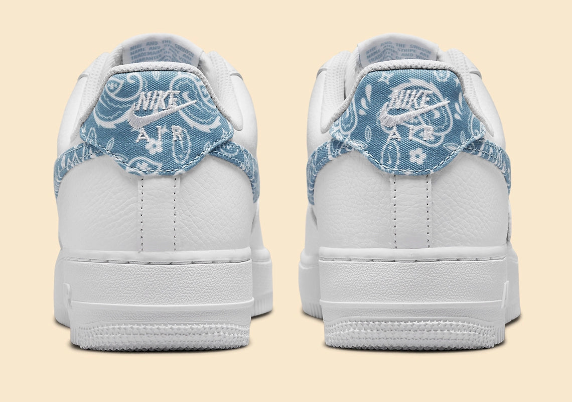 Nike Air Force 1 Low 07 Essential White Worn Blue Paisley